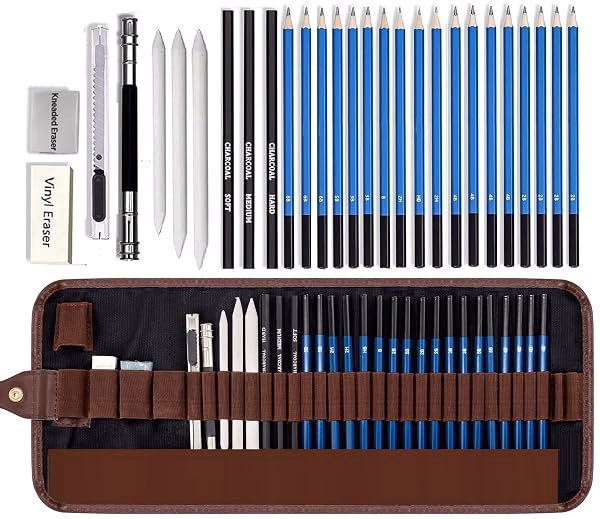 Pencils and erasers