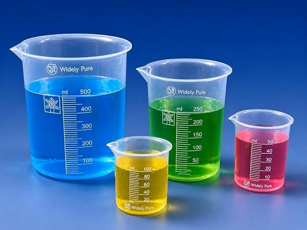Plastic beakers and measuring cups