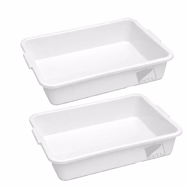 Trays and spill-resistant tubs